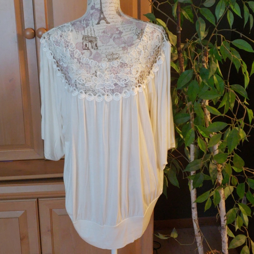 Off white embellished top